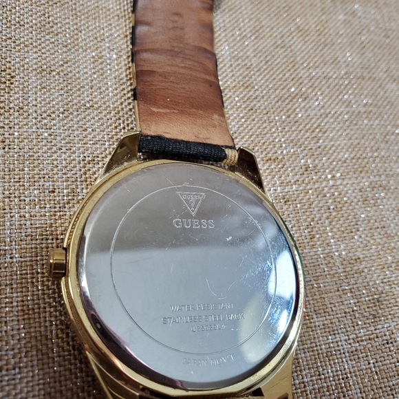 Guess Bling Bezel Leather Leopard Band Watch - Picture 5 of 7